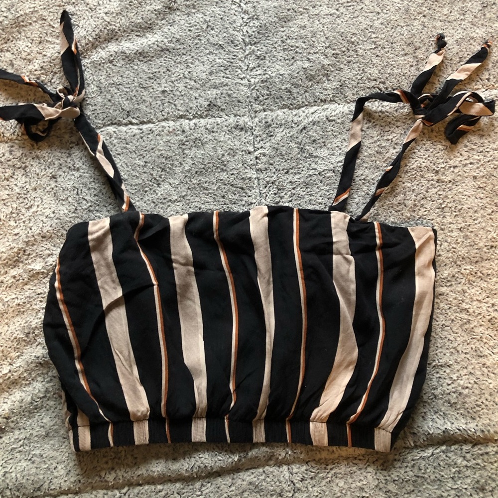 striped cropped tank top